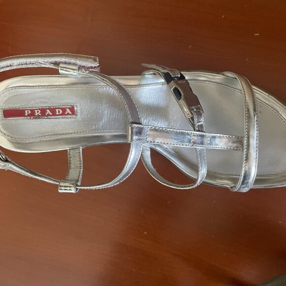 Prada silver sandals, size 7 - Picture 4 of 5
